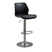Elodie PU Leather Gas-Lift Swivel Kitchen Bar Stool – Black