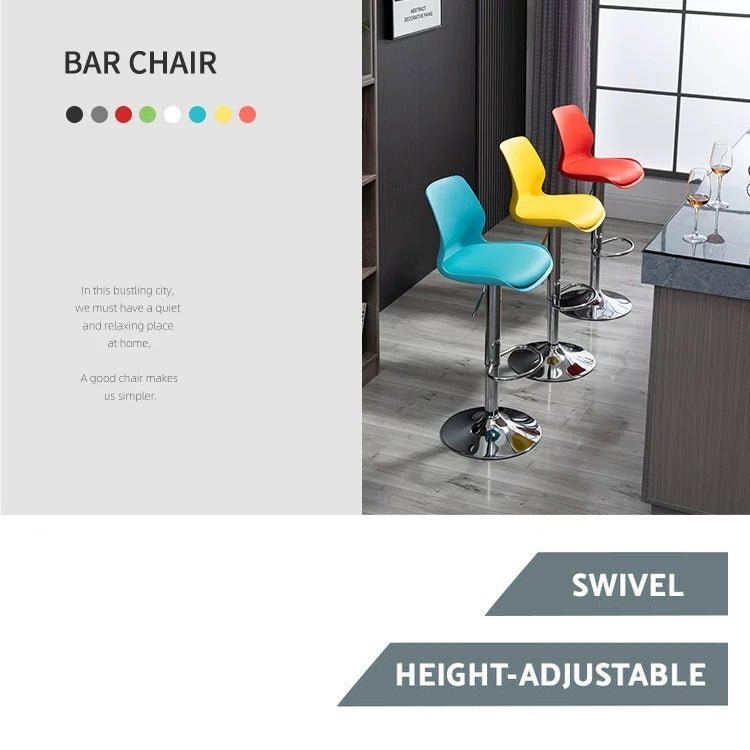 Elodie PU Leather Gas-Lift Swivel Kitchen Bar Stool – Red