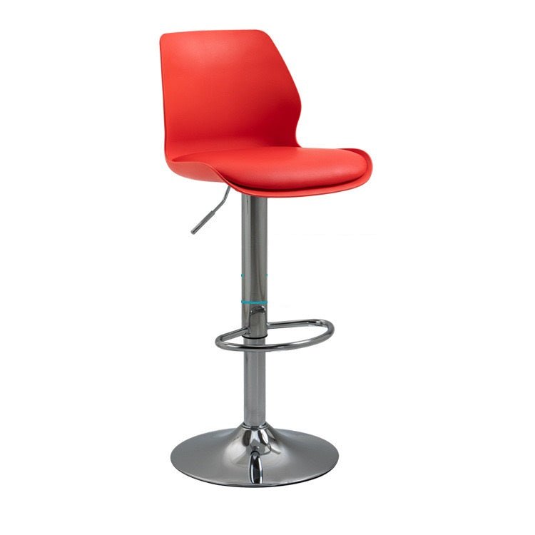 Elodie PU Leather Gas-Lift Swivel Kitchen Bar Stool – Red