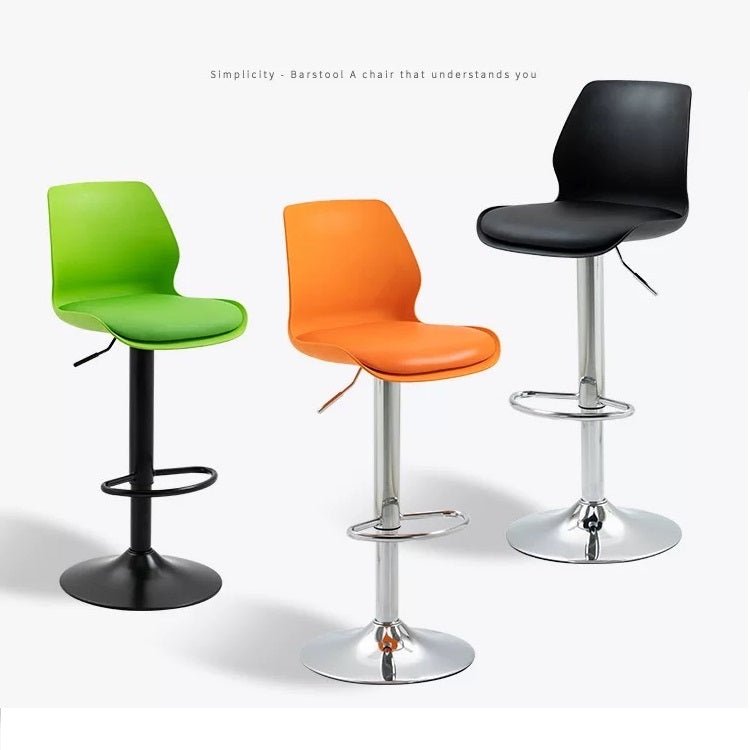 Elodie PU Leather Gas-Lift Swivel Kitchen Bar Stool – Red