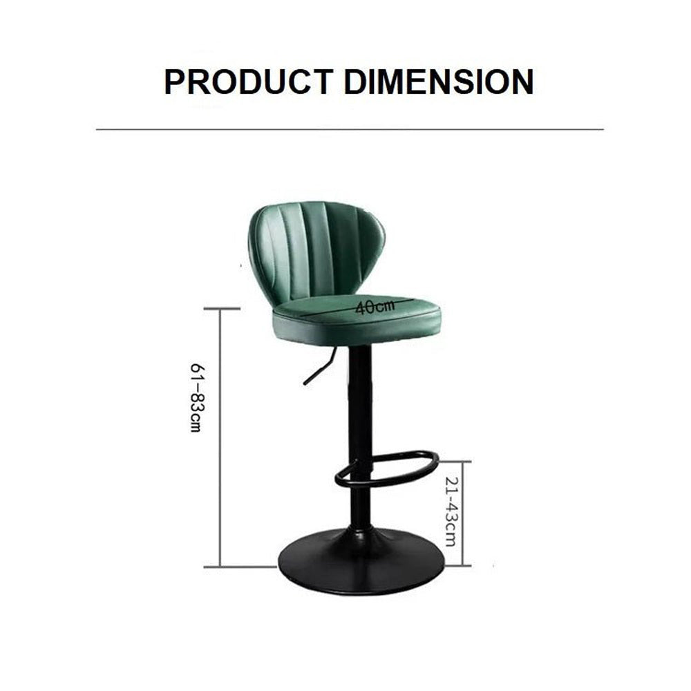 Maxim PU Leather Gas-Lift Swivel Kitchen Bar Stool – Black