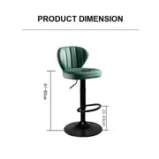Maxim PU Leather Gas-Lift Swivel Bar Stool – Brown