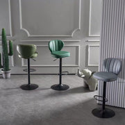 Maxim PU Leather Gas-Lift Swivel Bar Stool – Light Green