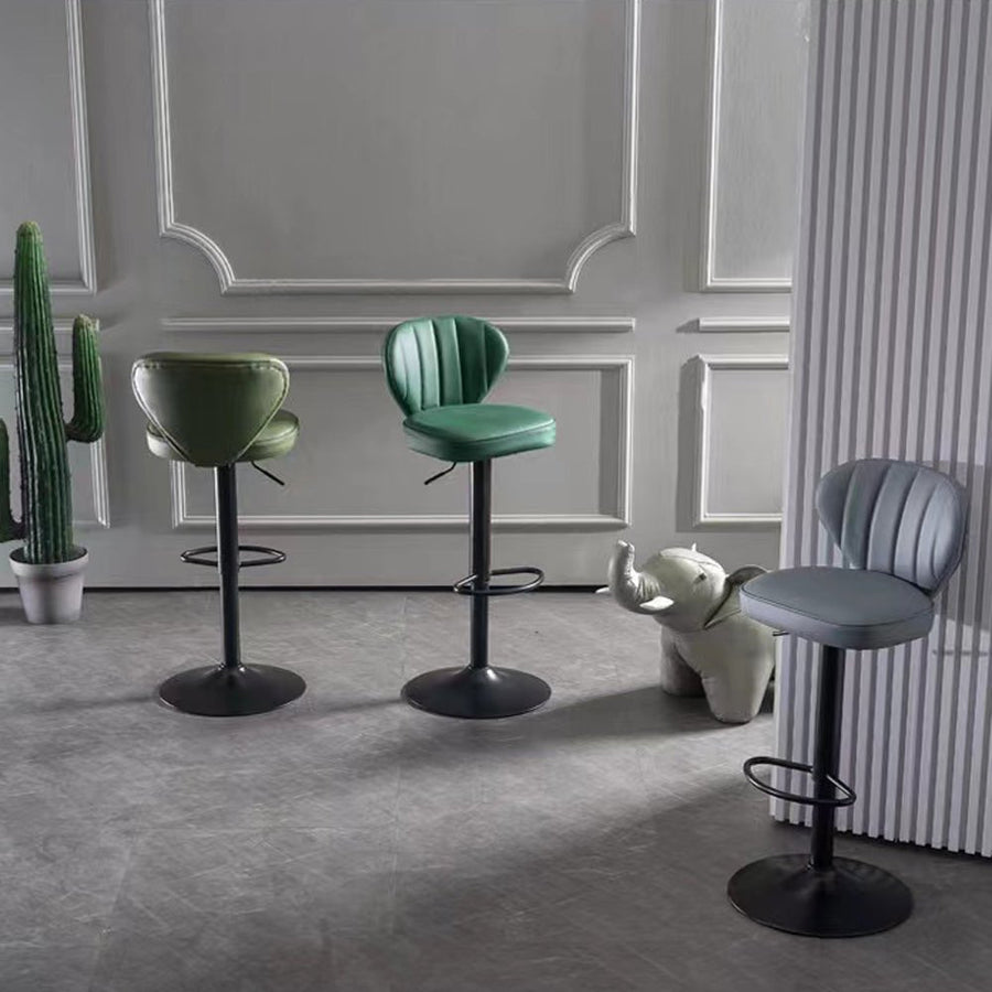 Maxim PU Leather Gas-Lift Swivel Bar Stool – Light Green