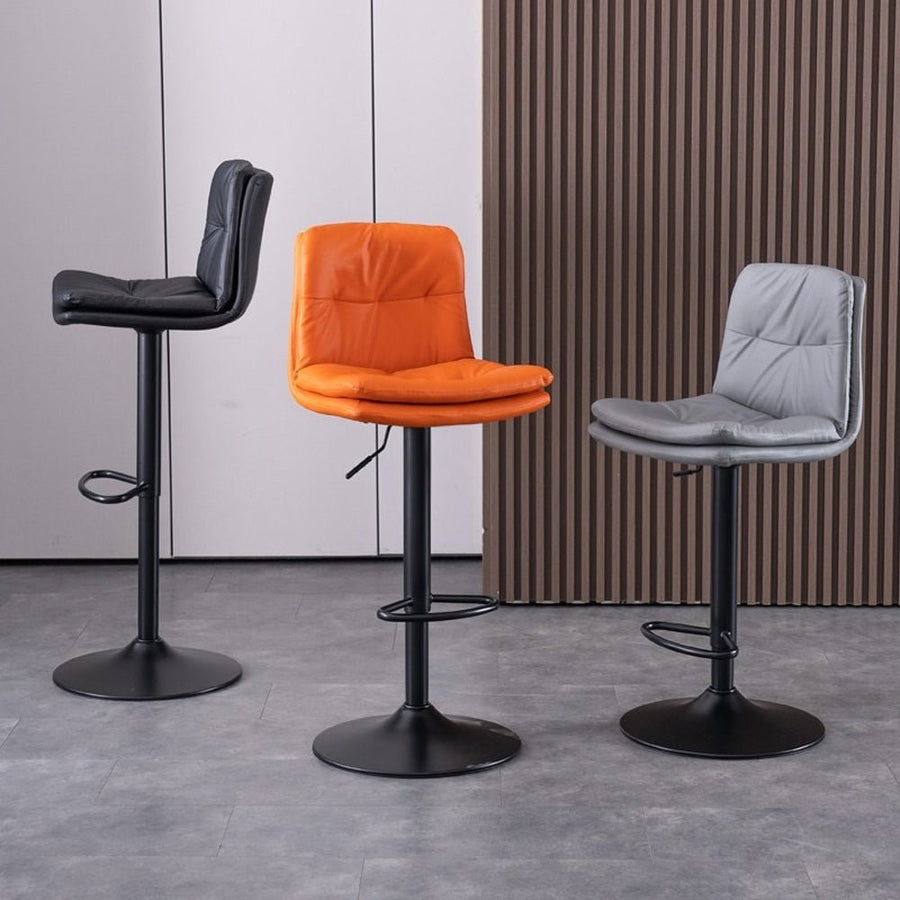 Boden PU Leather Gas-Lift Swivel Bar Stool – Black