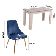 Bancroft Velvet Dining Set – Grey