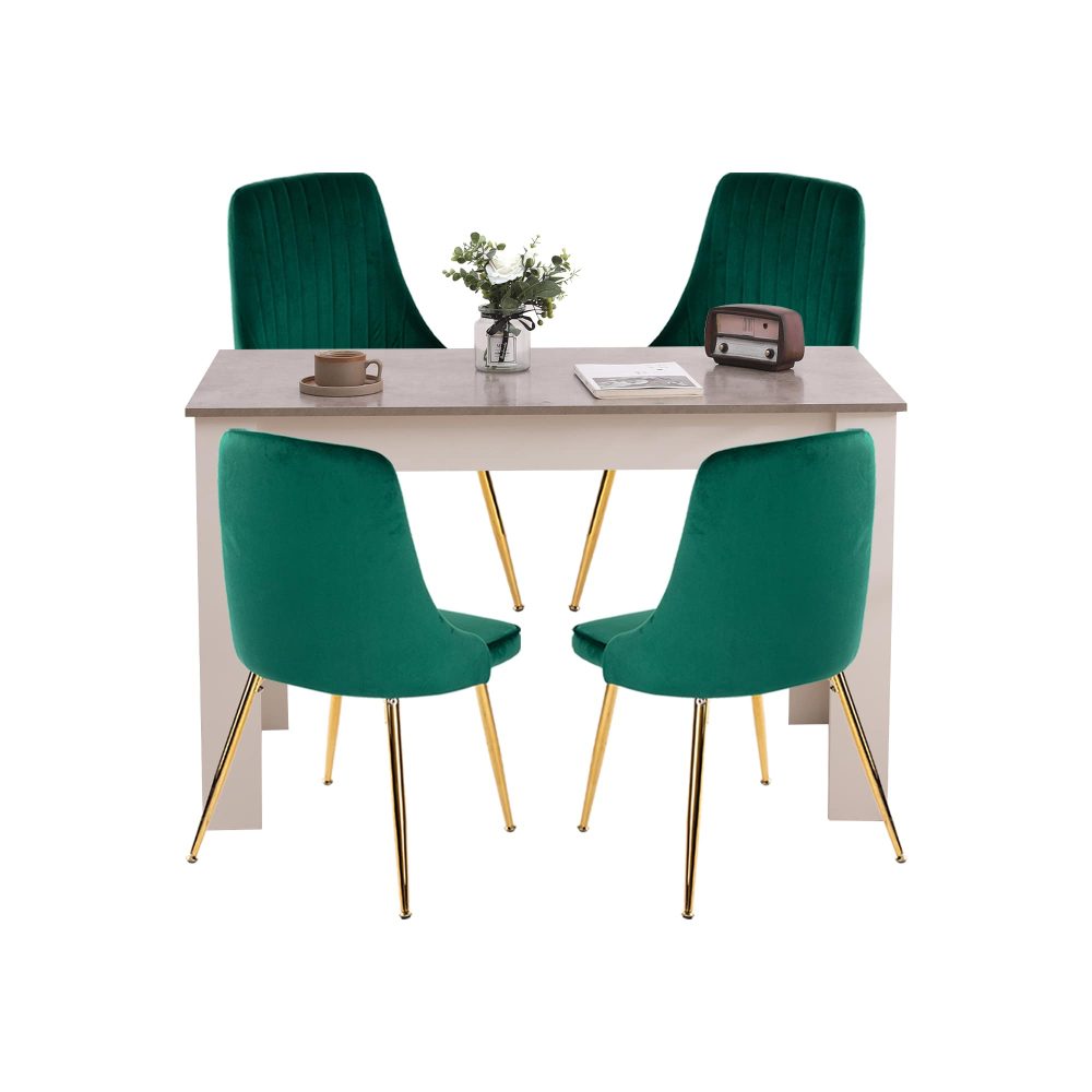 Bayside Velvet Dining Set – Grey
