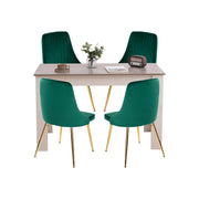 Bayside Velvet Dining Set – Grey