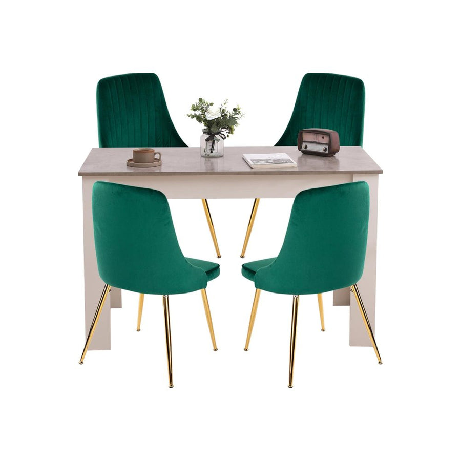 Bayside Velvet Dining Set – Grey