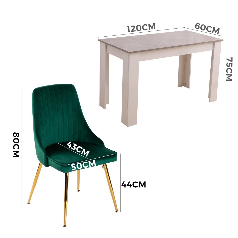 Bayside Velvet Dining Set – Grey