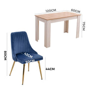 Beaumont Velvet Dining Set – Natural