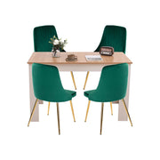 Bellamy Velvet Dining Set – Natural