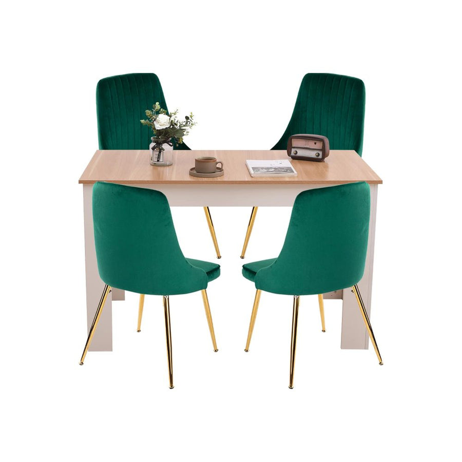 Bellamy Velvet Dining Set – Natural