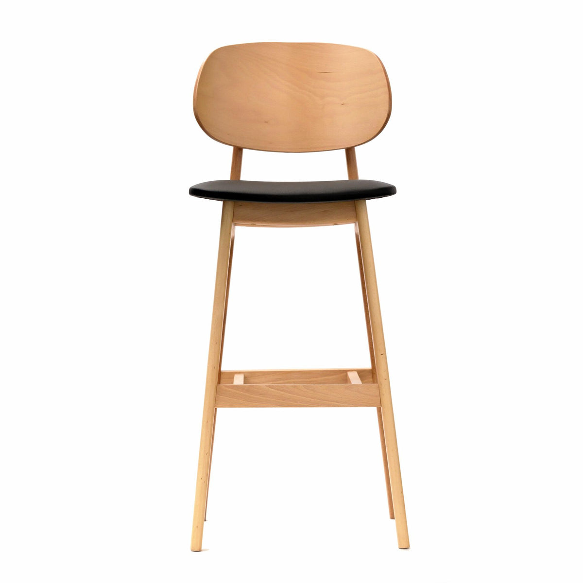 Ban Bar Stool – Black Vinyl Seat, Trojan Oak Frame