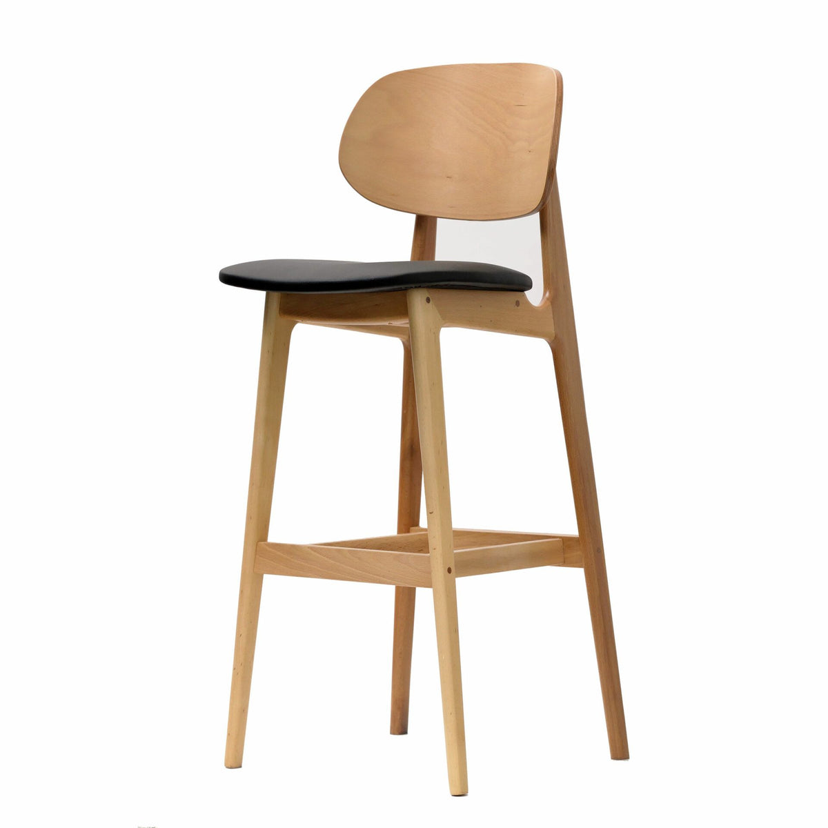 Ban Bar Stool – Black Vinyl Seat, Trojan Oak Frame