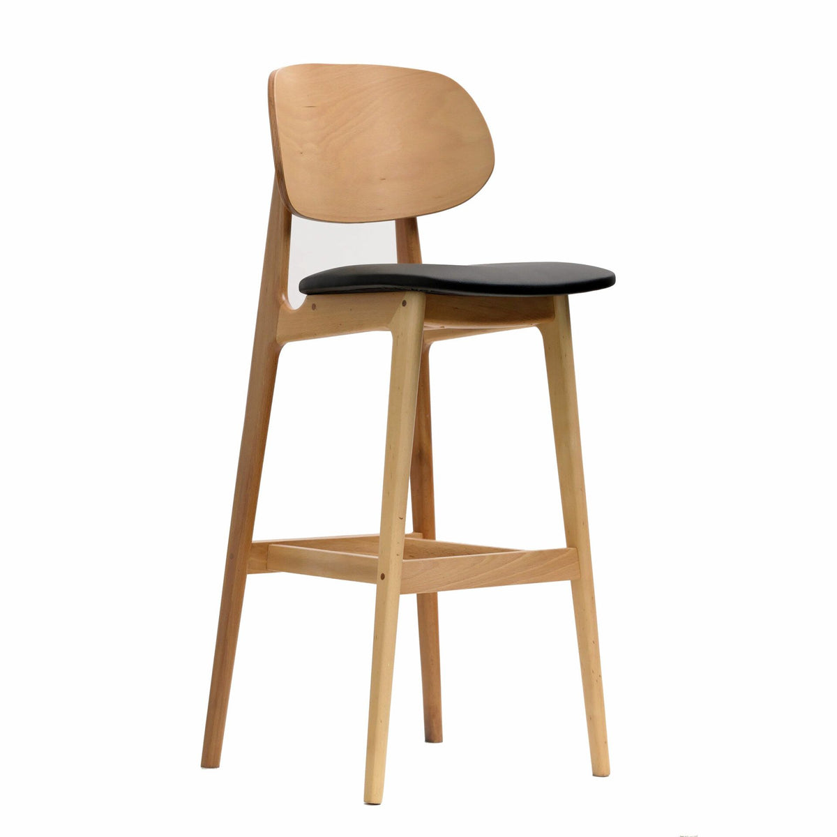 Ban Bar Stool – Black Vinyl Seat, Trojan Oak Frame