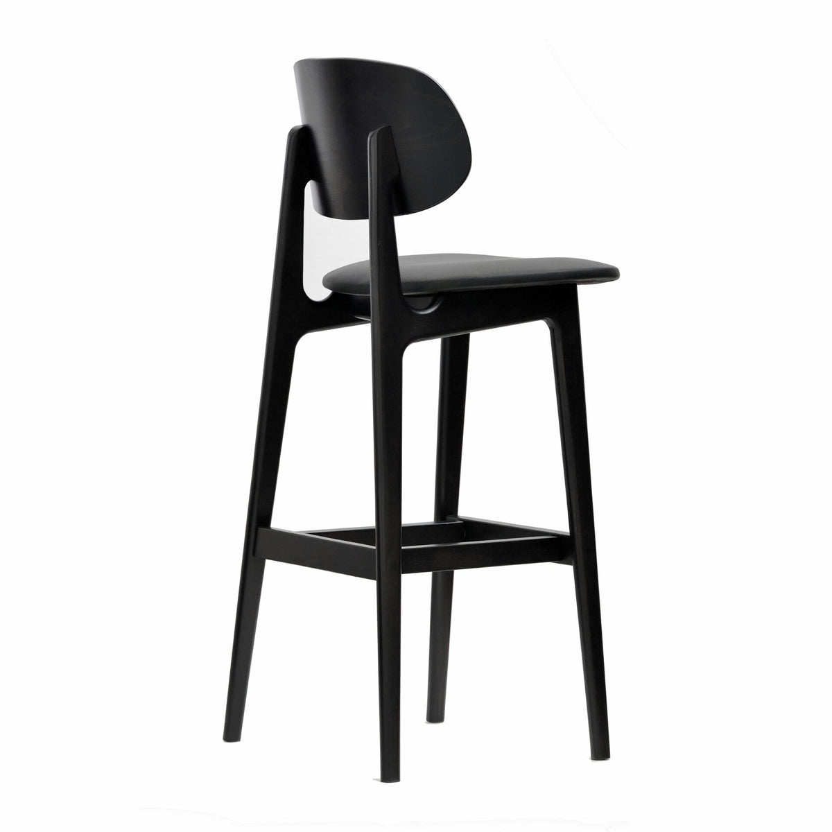 Ban Bar Stool – Black Vinyl Seat, Wenge Frame