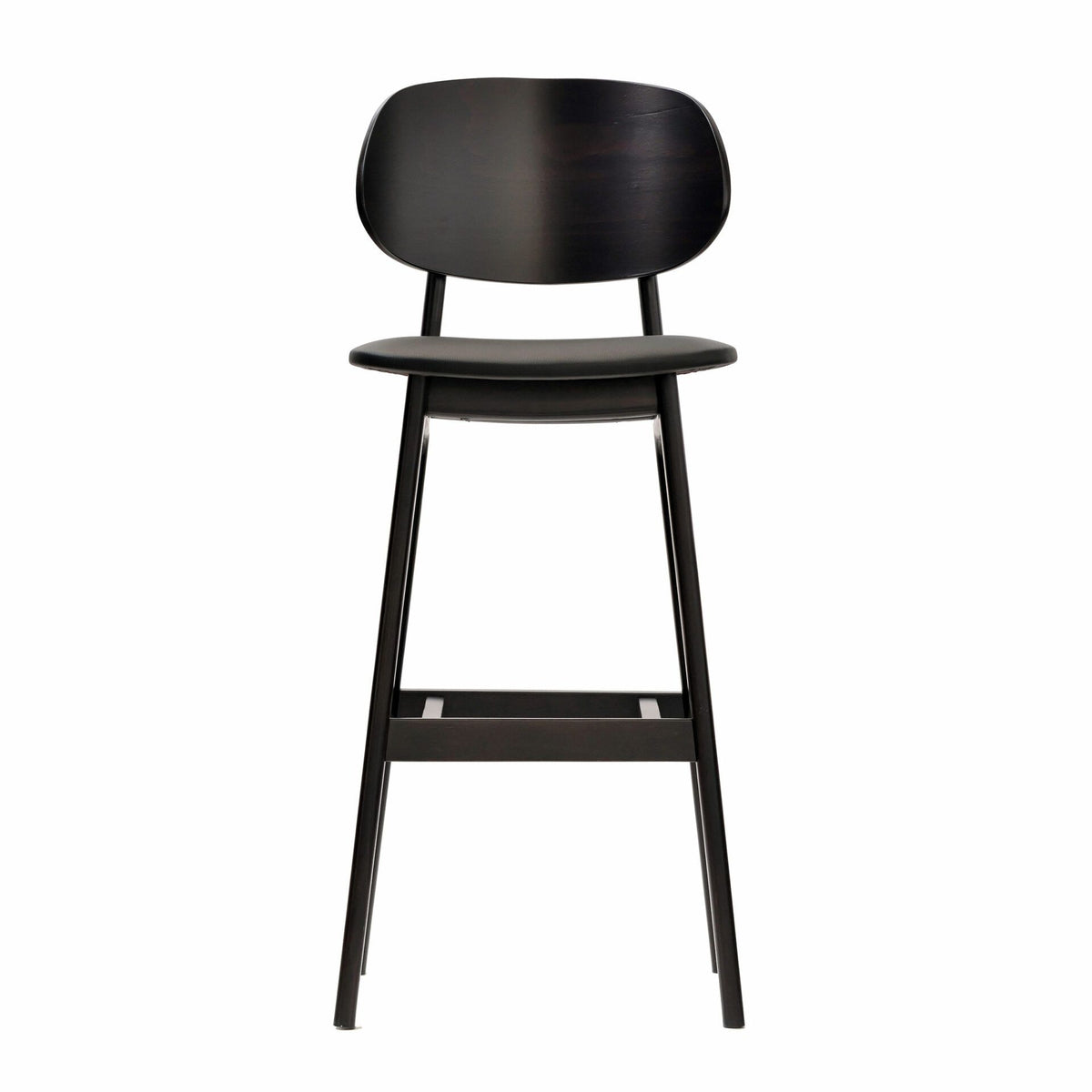 Ban Bar Stool – Black Vinyl Seat, Wenge Frame