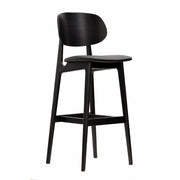 Ban Bar Stool – Black Vinyl Seat, Wenge Frame