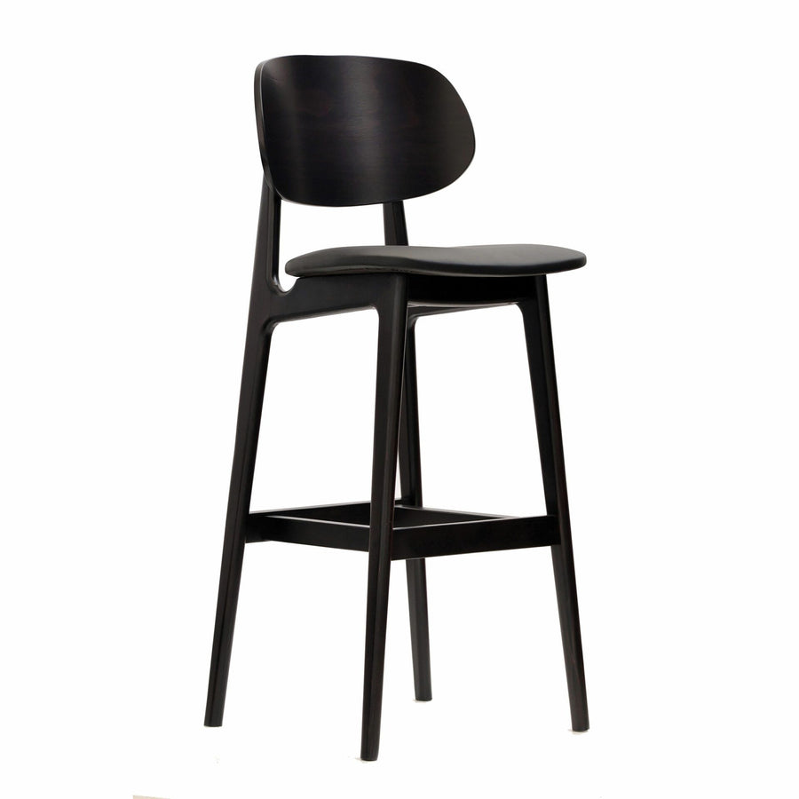 Ban Bar Stool – Black Vinyl Seat, Wenge Frame