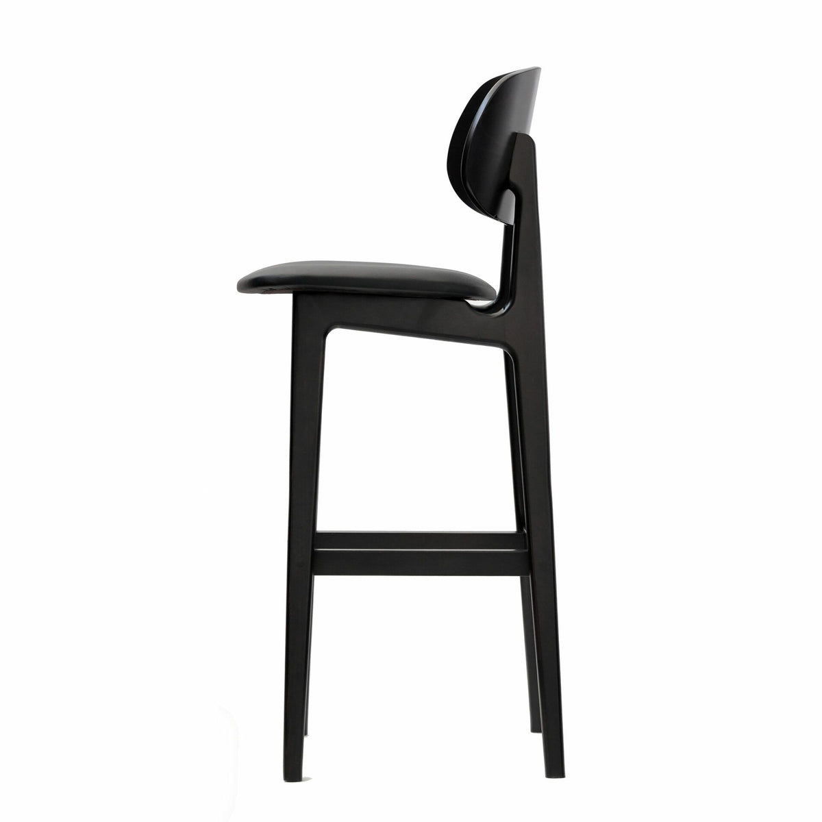Ban Bar Stool – Black Vinyl Seat, Wenge Frame