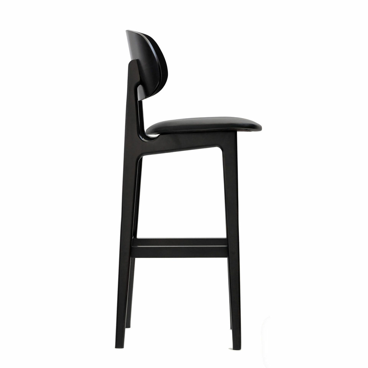 Ban Bar Stool – Black Vinyl Seat, Wenge Frame