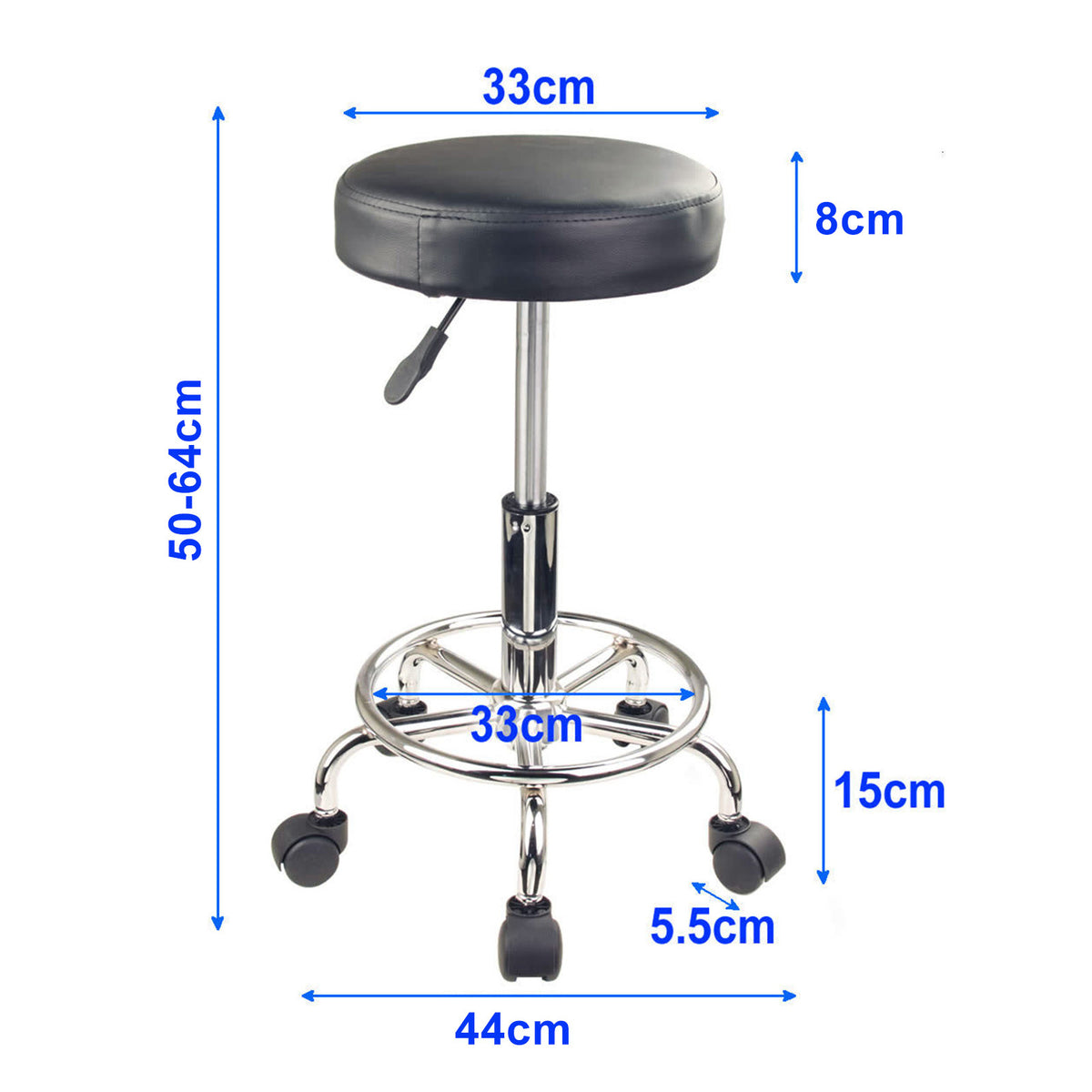 Boden PU Leather Gas-Lift Swivel Bar Stool – Black