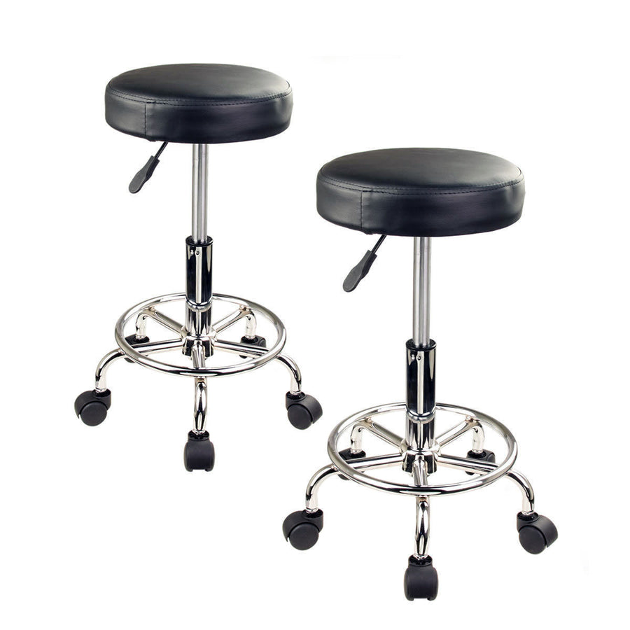 Boden PU Leather Gas-Lift Swivel Bar Stool Set of 2 – Black
