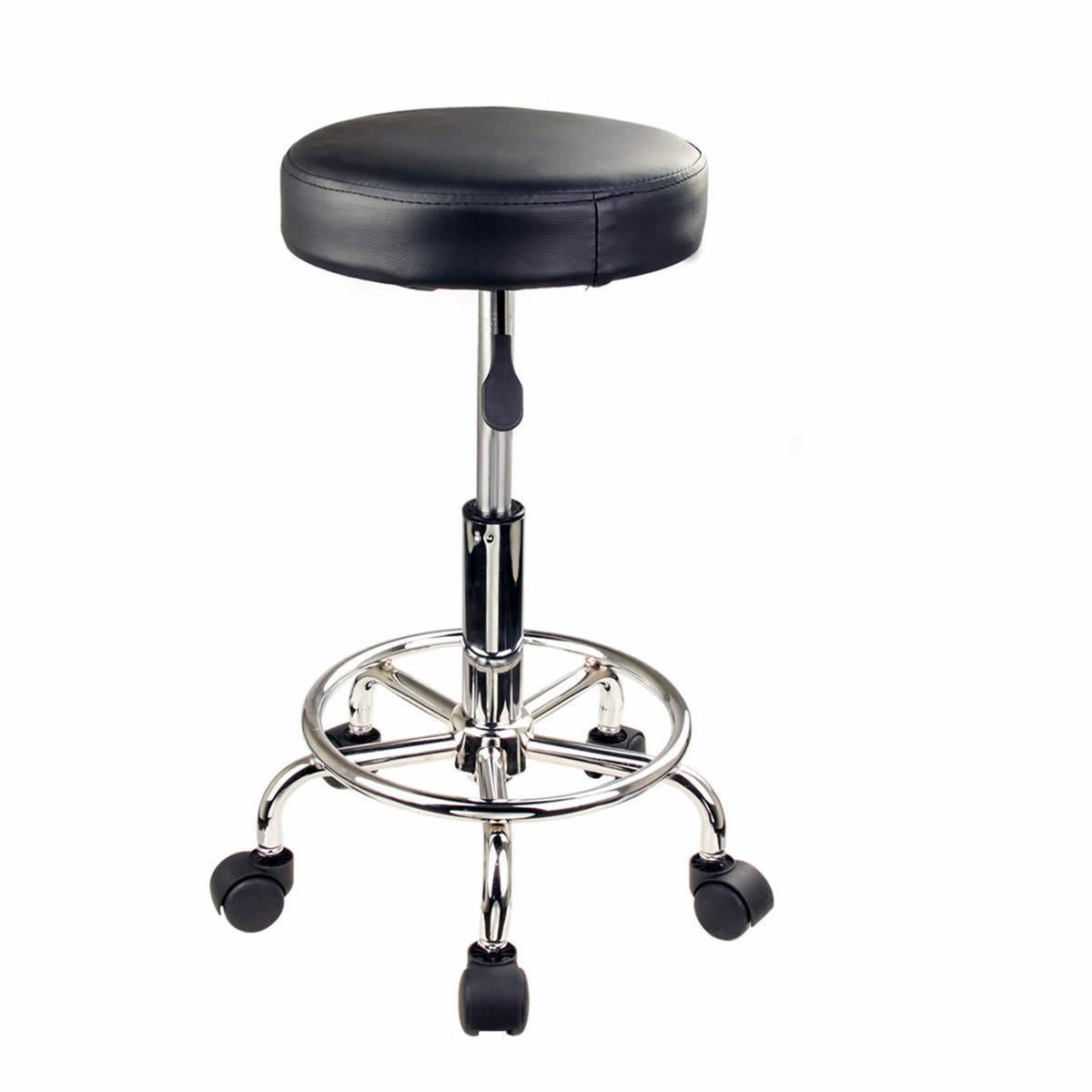 Boden PU Leather Gas-Lift Swivel Bar Stool Set of 4 – Black