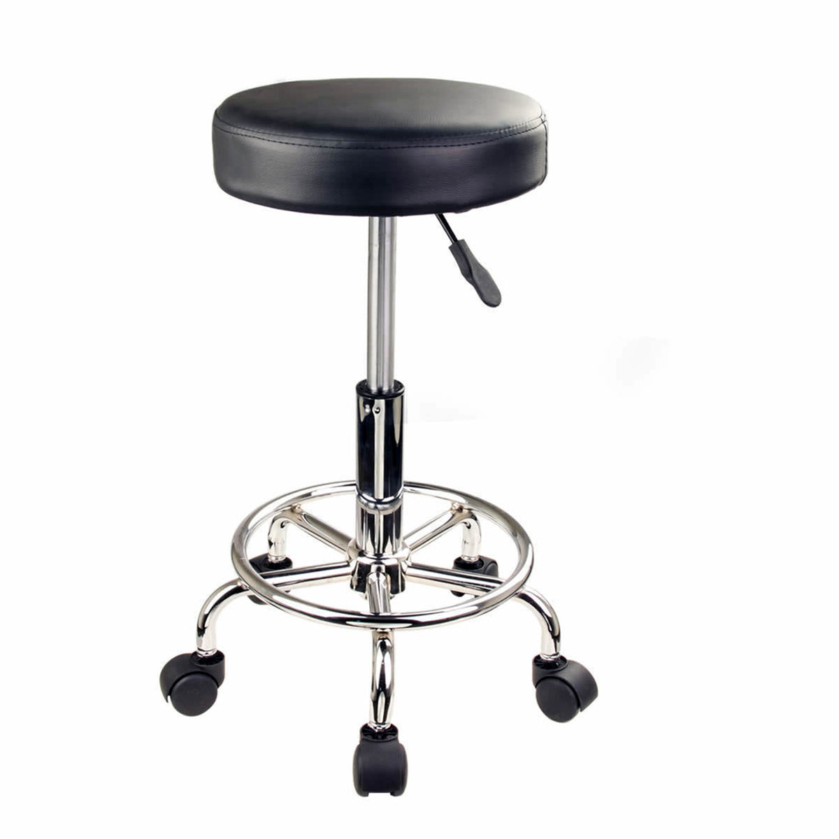 Boden PU Leather Gas-Lift Swivel Bar Stool Set of 4 – Black
