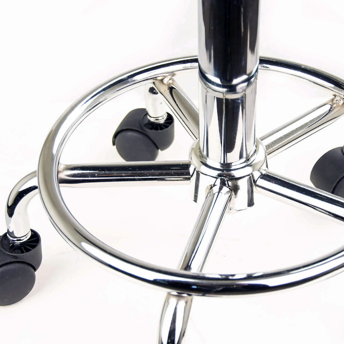 Boden PU Leather Gas-Lift Swivel Bar Stool Set of 4 – Black