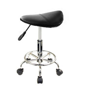 Saddle PU Leather Gas-Lift Swivel Bar Stool Set of 4 – Black