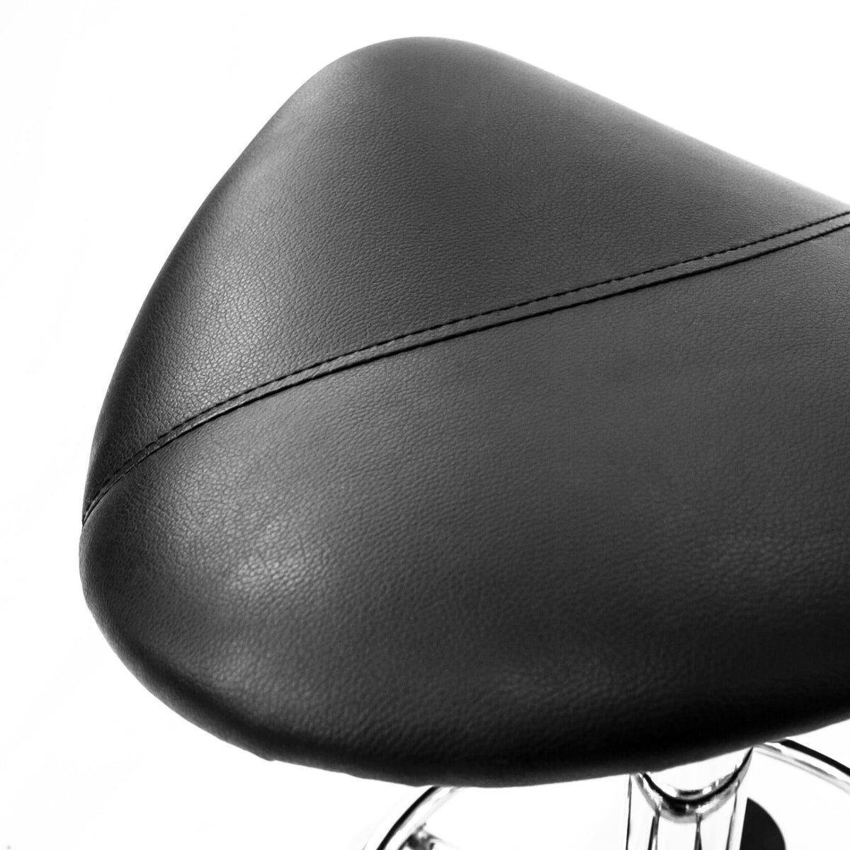 Saddle PU Leather Gas-Lift Swivel Bar Stool Set of 4 – Black