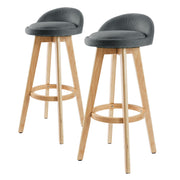 Leila Fabric Swivel Bar Stool Set of 2 – Grey