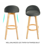 Leila Fabric Swivel Bar Stool Set of 2 – Grey