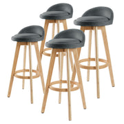 Leila Fabric Swivel Bar Stool Set of 4 – Grey