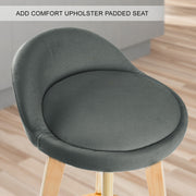 Leila Fabric Swivel Bar Stool Set of 4 – Grey