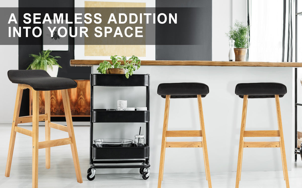 Dara Fabric Bar Stool – Black
