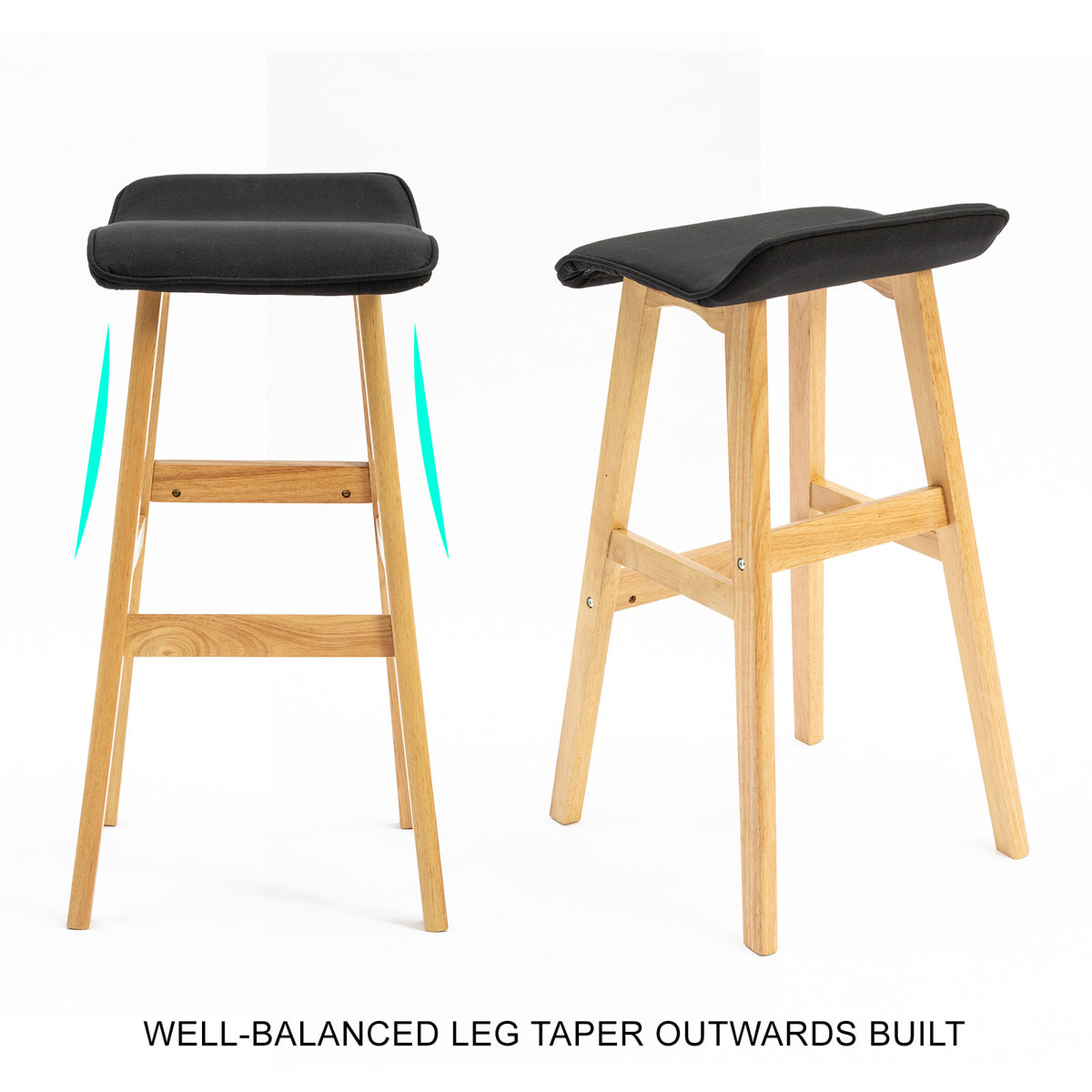 Dara Fabric Bar Stool – Black