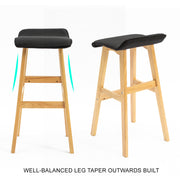 Dara Fabric Bar Stool – Black