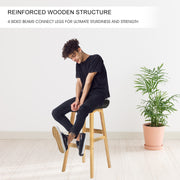 Dara Fabric Bar Stool – Black