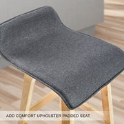 Sophia Fabric Bar Stool Set of 2 – Grey