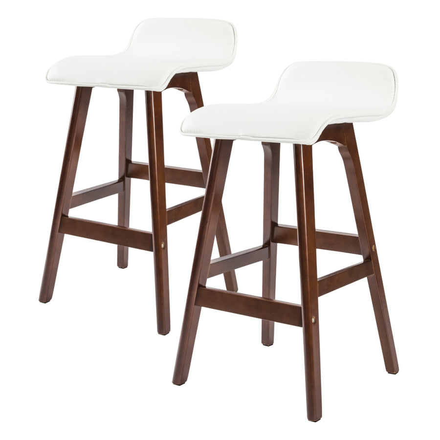 Sophia PU Leather Bar Stool Set of 2 – White