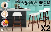 Sophia PU Leather Bar Stool Set of 2 – White