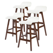 Sophia PU Leather Bar Stool Set of 4 – White