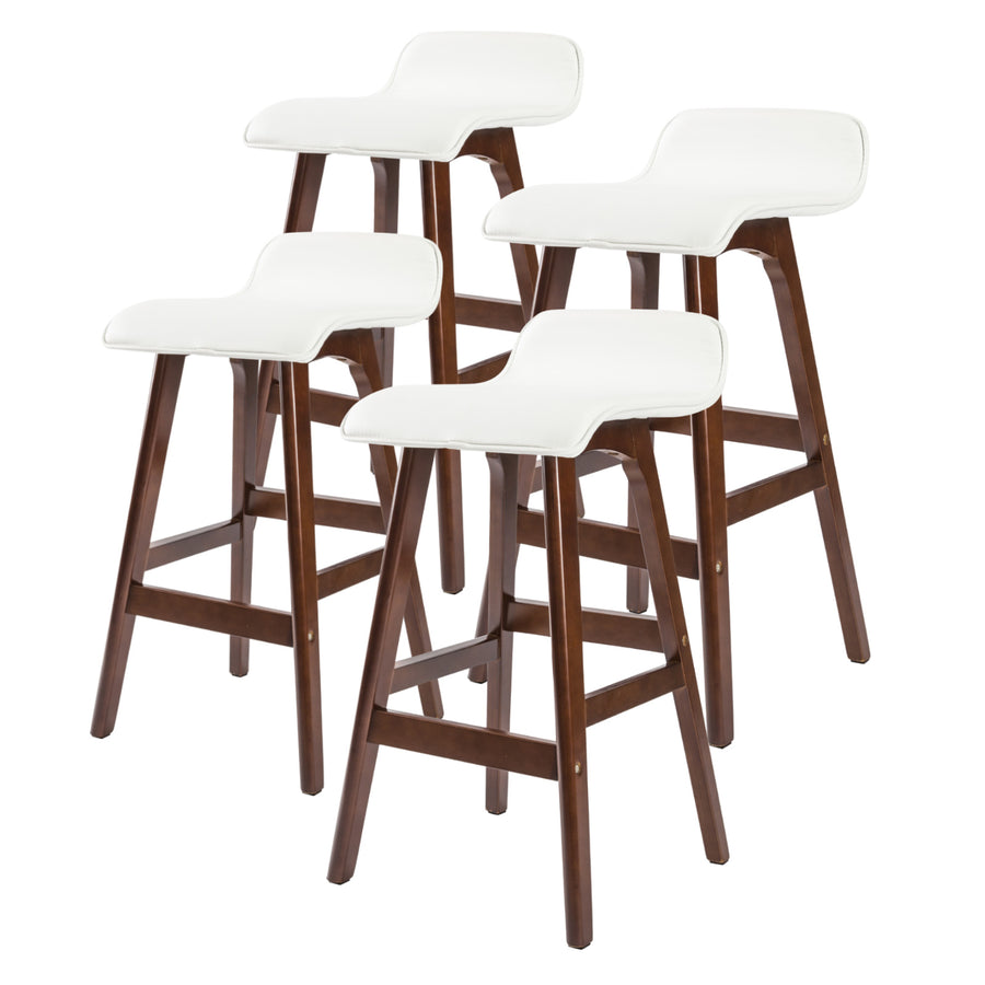 Sophia PU Leather Bar Stool Set of 4 – White