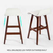 Sophia PU Leather Bar Stool Set of 4 – White