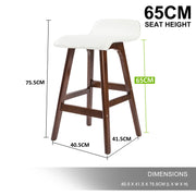 Sophia PU Leather Bar Stool Set of 4 – White