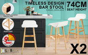 Sophia PU Leather Bar Stool Set of 2 – White