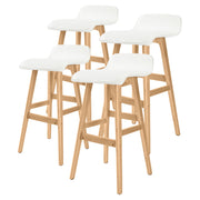 Sophia PU Leather Bar Stool Set of 4 – White